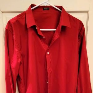 COOFANDY Red Medium Button Down